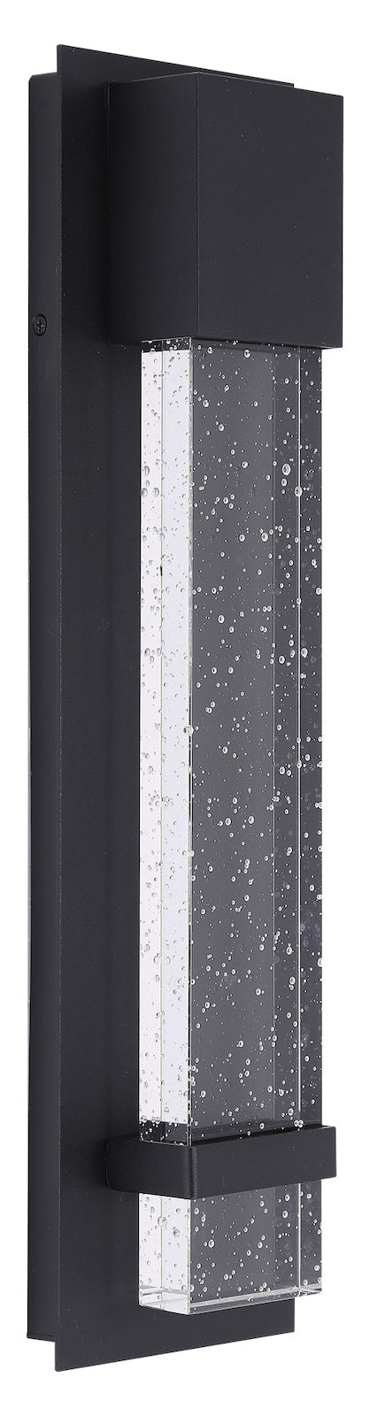 1X11W Led Outdoor Wall Light W/ Matte Black Finish & Clear Seeded Glass by Eglo