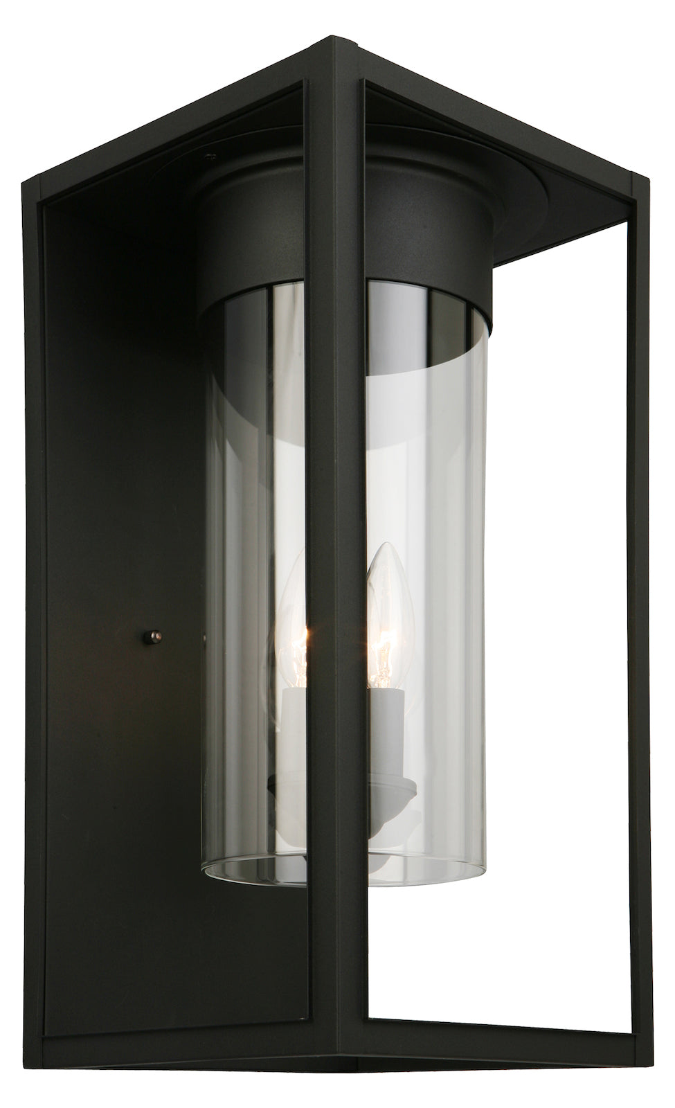 1X60W Outdoor Wall Light W/ Matte Black Finish & Clear Glass by Eglo