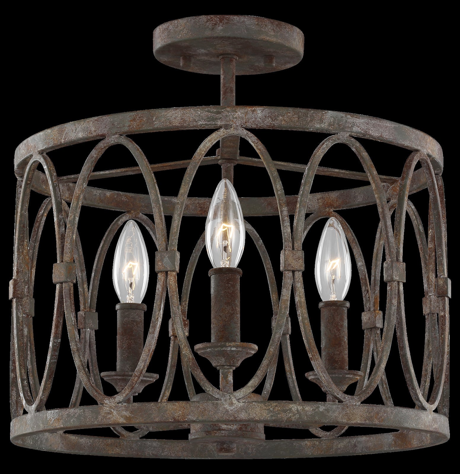 3 - Light Semi Flush Mount by VC Studio Collection