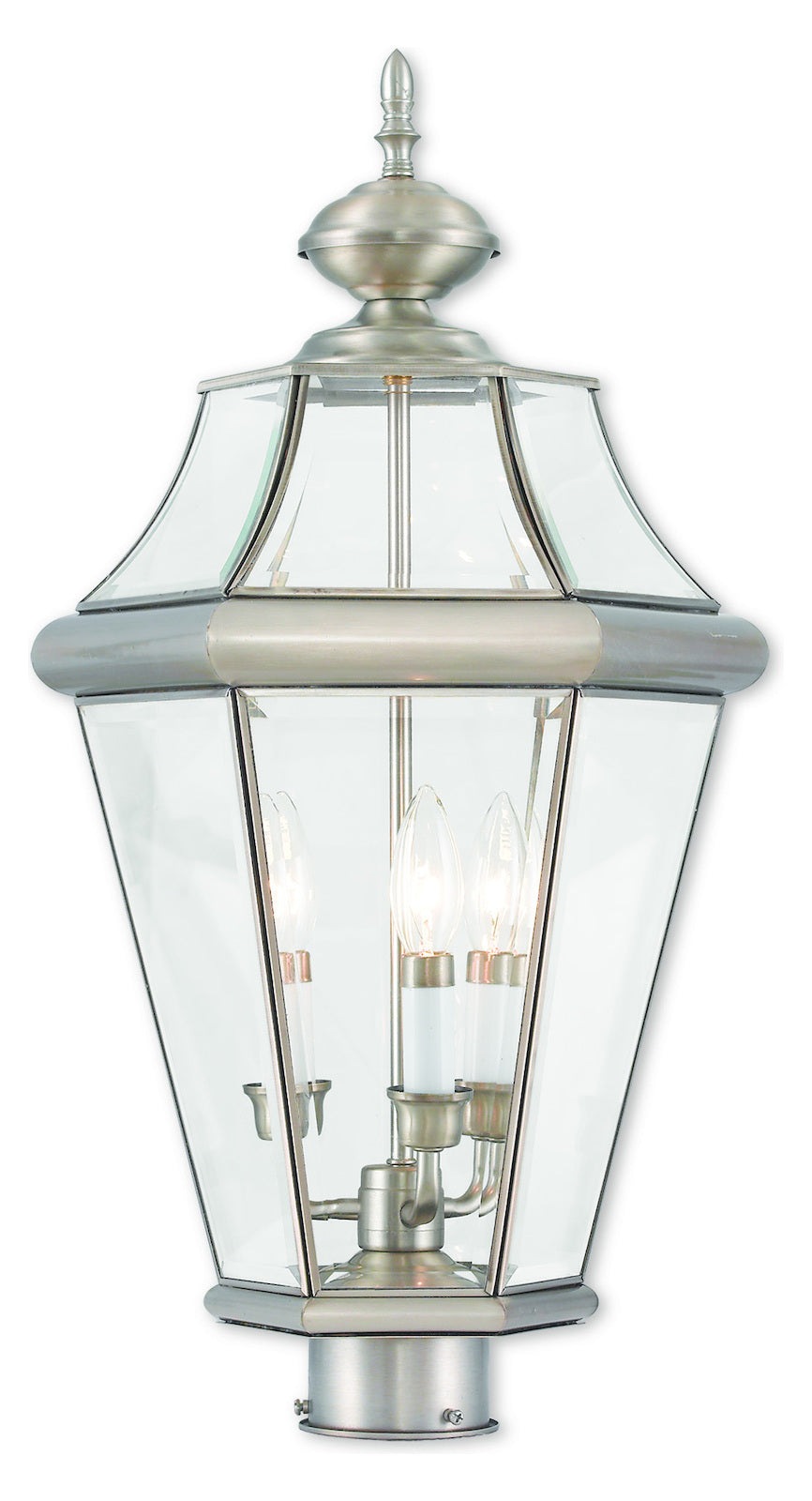 3 Light Bn Outdoor Post Lantern by Livex Lighting