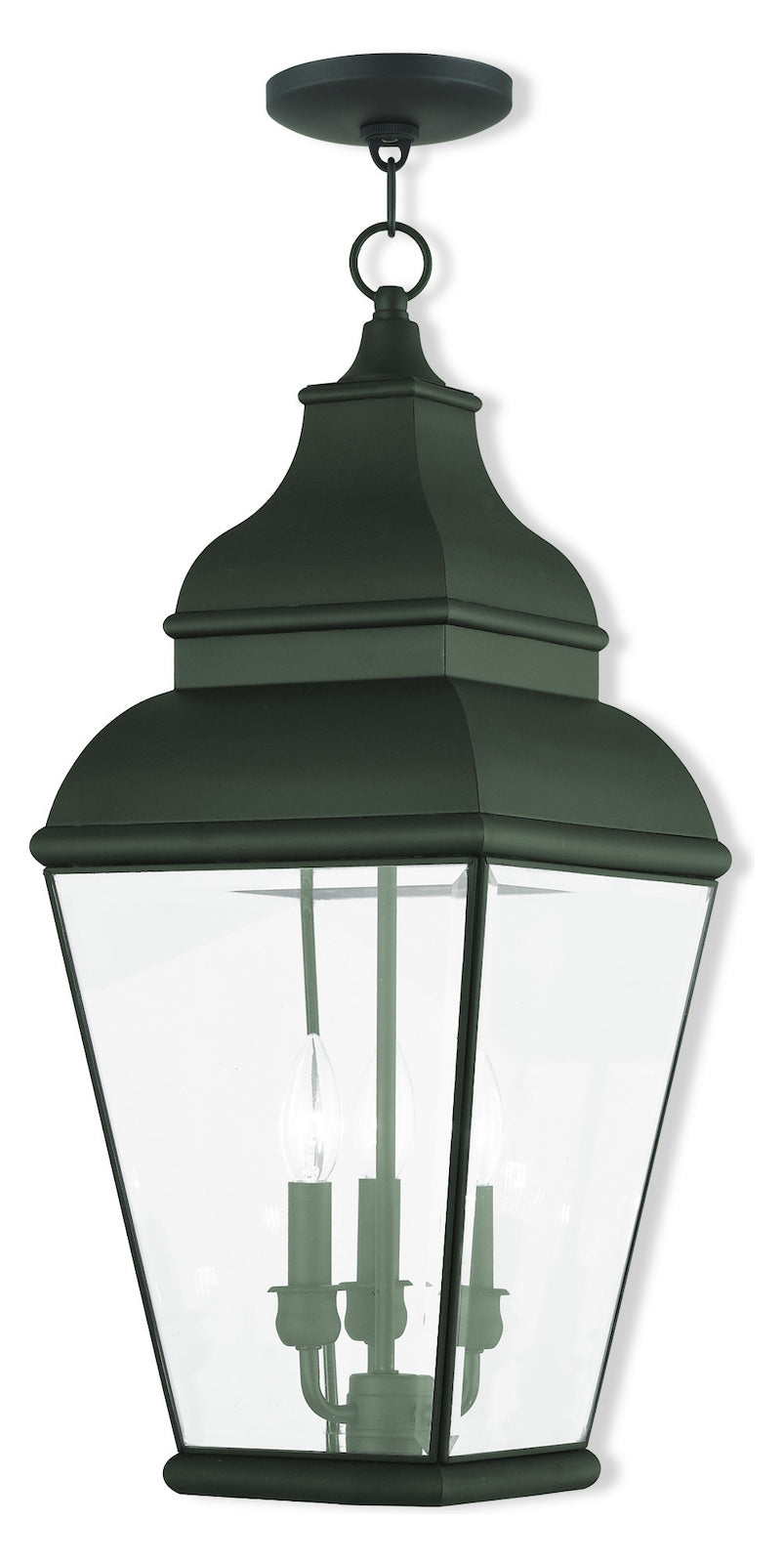 3 Light Blk Outdoor Chain Lantern by Livex Lighting