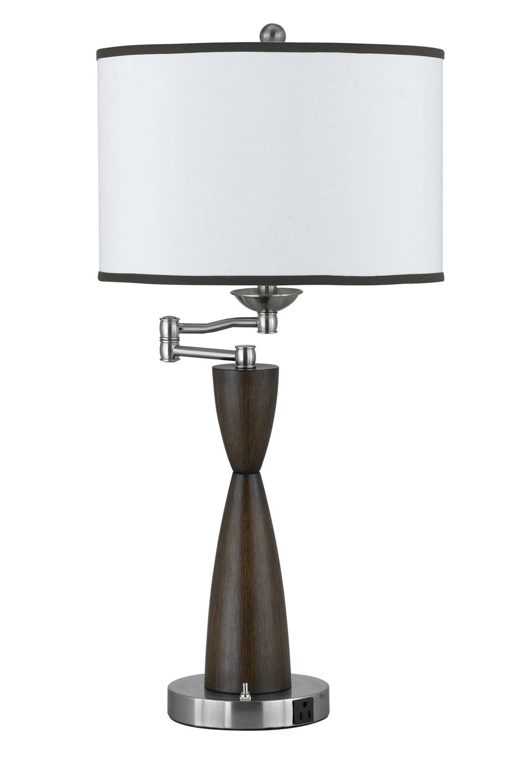 30In. Tall Metal Table Lamp In Brushed Steel /Espresso Finish by CAL Lighting