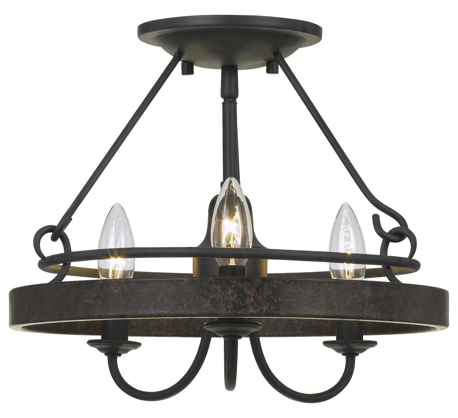 60W X 3 Helena Metal 2 In 1 Pendant/Semi Flush Mount Fixture