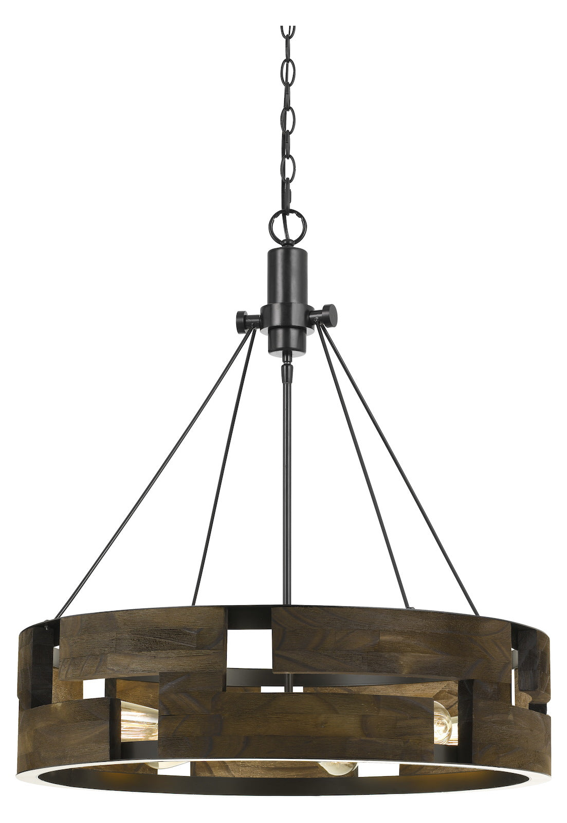 60W X 6 Bradford Metal And Wood Chandelier (Edison Bulbs Not Included) by CAL Lighting