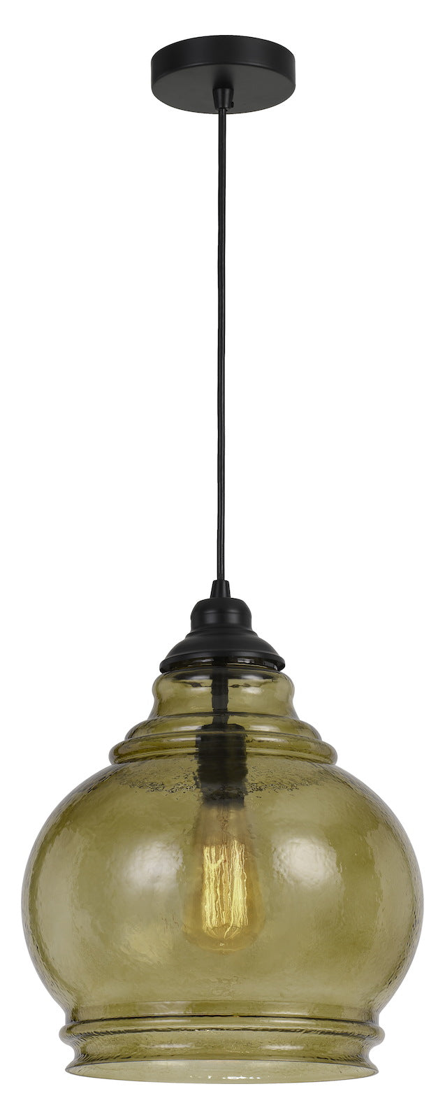 60W Rovigo Rippled Glass Pendant (Edison Bulb Not Included) by CAL Lighting