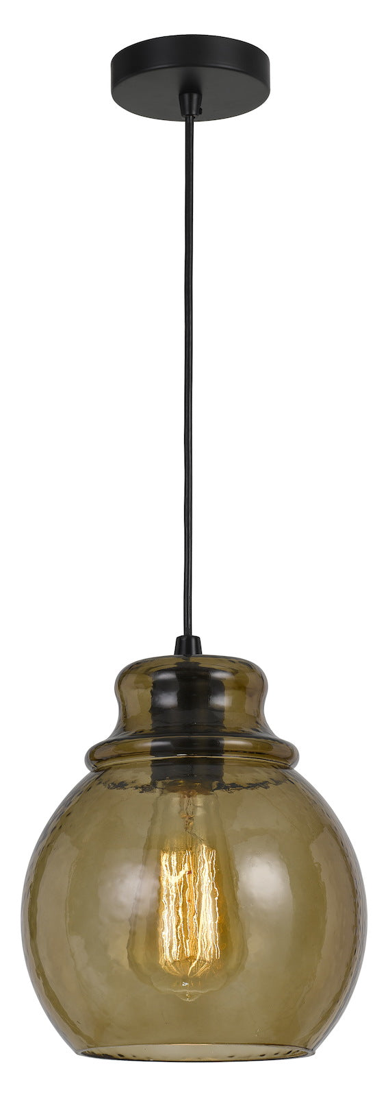 60W Aversa Rippled Glass Pendant (Edison Bulb Not Included) by CAL Lighting
