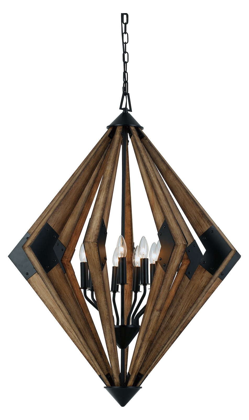 60W X 9  Wood Chandelier by CAL Lighting