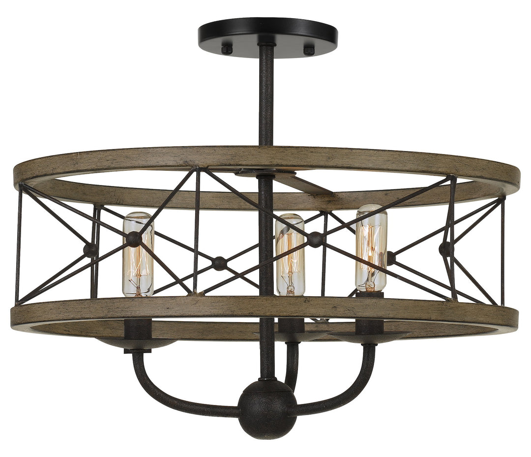 40W X 3 Modica Metal Pendant Fixture (Edison Bulbs Not Included)