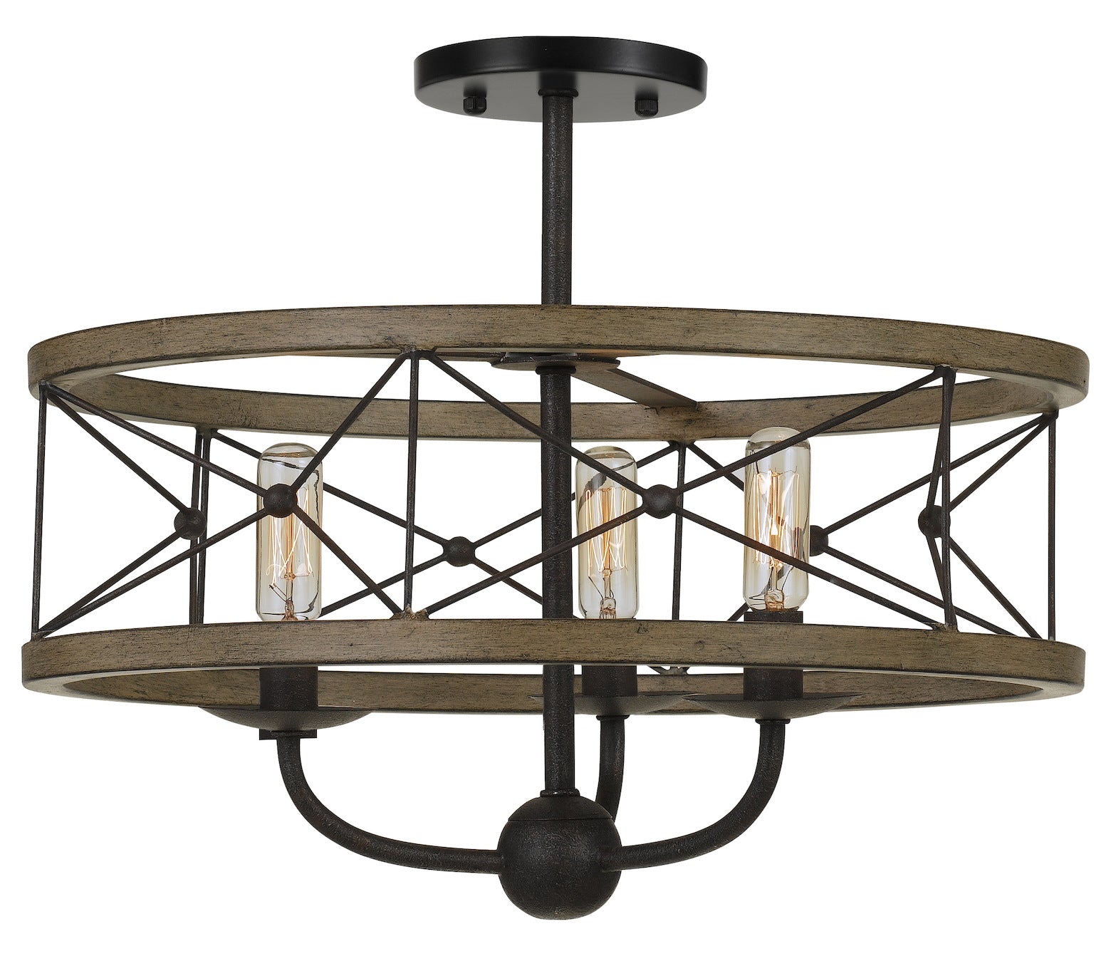 40W X 3 Modica Metal Pendant Fixture (Edison Bulbs Not Included)