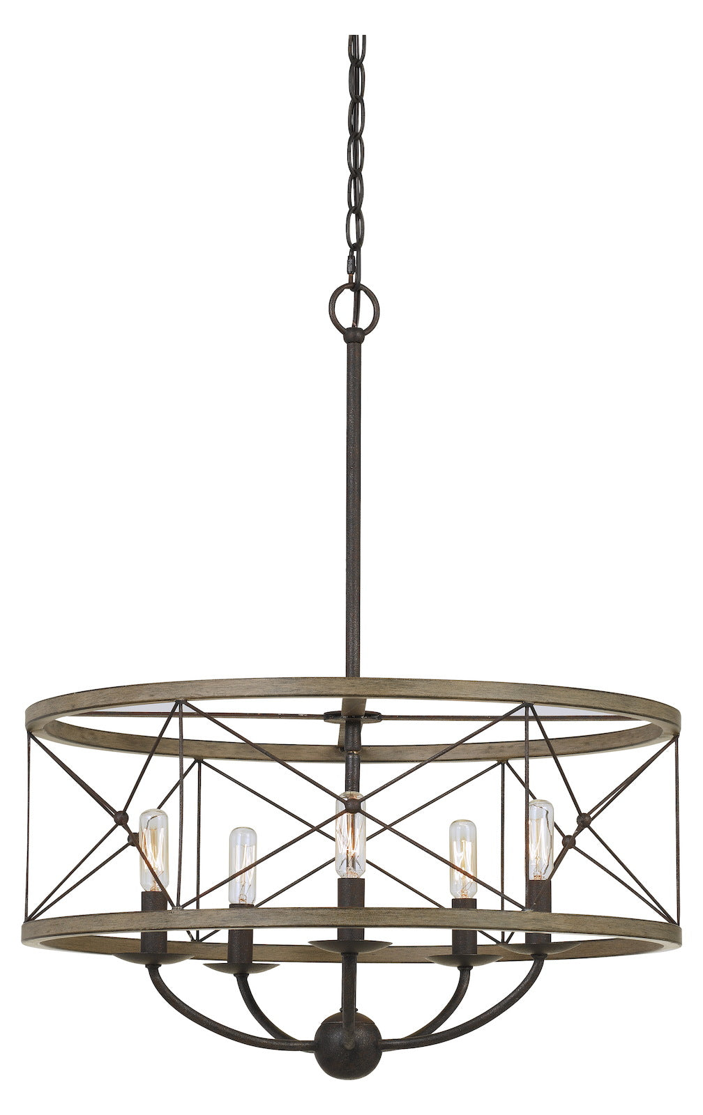 40W X 5  Metal Pendant Fixture (Edison Bulbs Not Included) by CAL Lighting