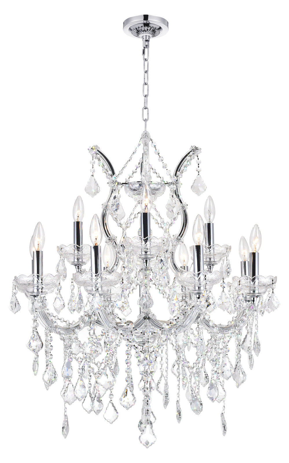 13 Light Up Chandelier With Chrome Finish by CWI Lighting