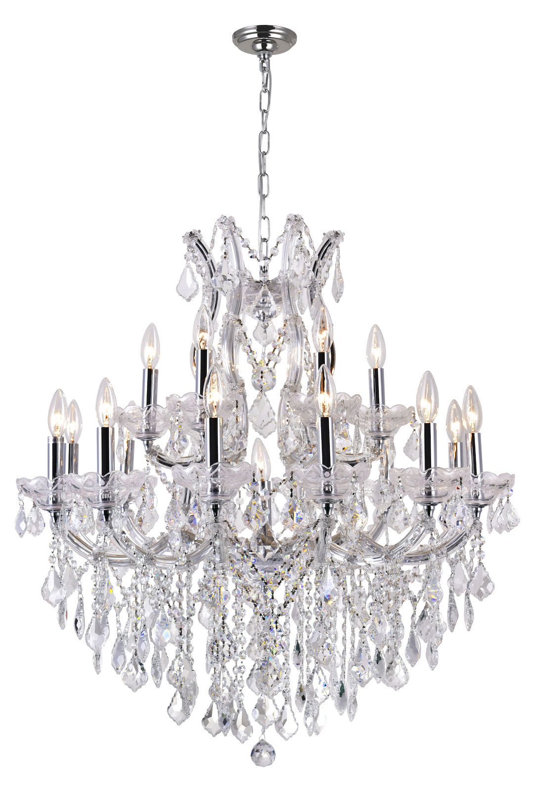 19 Light Up Chandelier With Chrome Finish by CWI Lighting