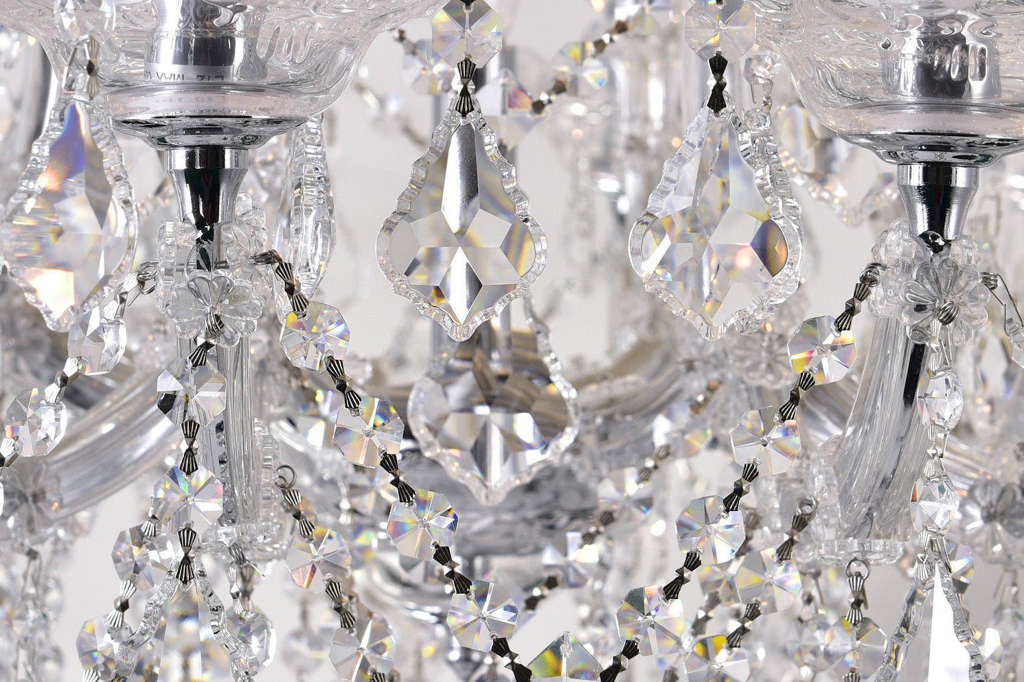 19 Light Up Chandelier With Chrome Finish