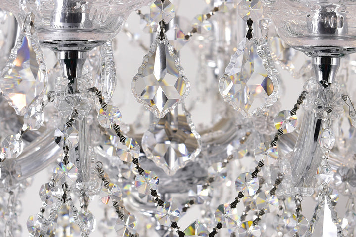 19 Light Up Chandelier With Chrome Finish