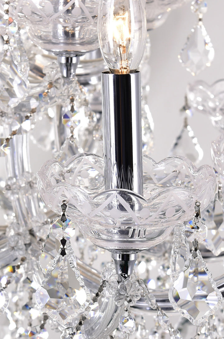 19 Light Up Chandelier With Chrome Finish