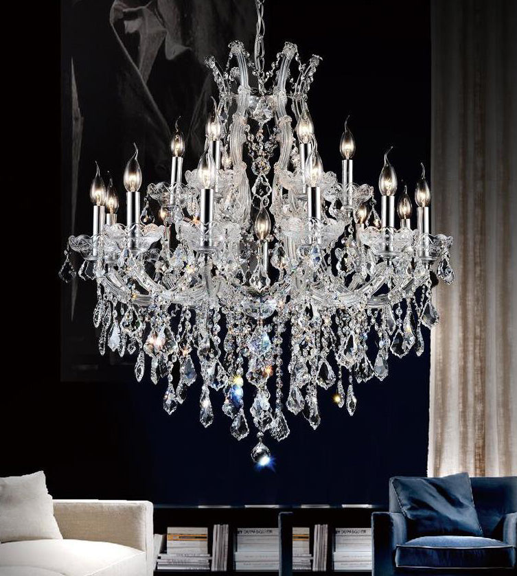 19 Light Up Chandelier With Chrome Finish