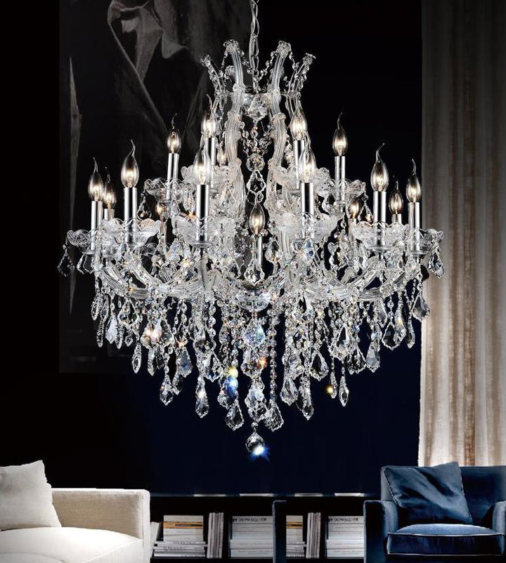 19 Light Up Chandelier With Chrome Finish