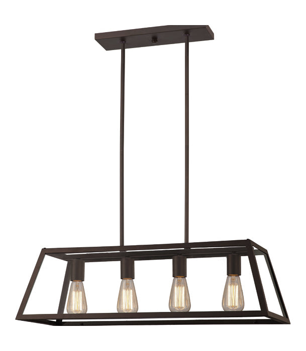 4 Lt Rod Chandelier Clear Glass 100W Type A 30In. X by Canarm