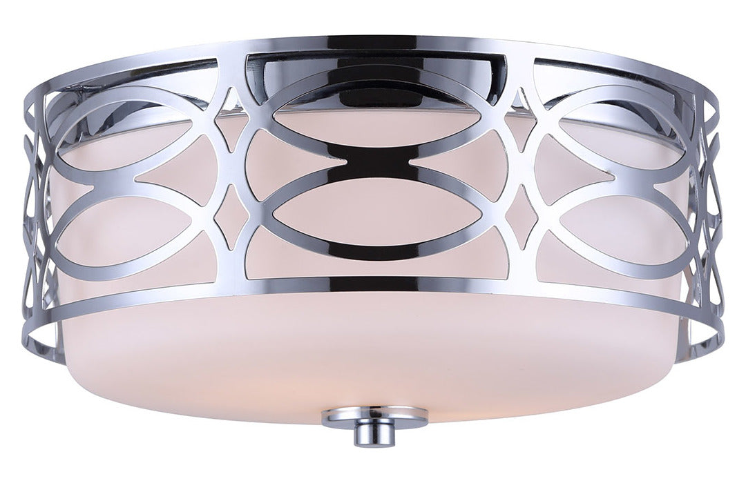 Drake  2 Lt Flushmount Flat Opal Glass 60W Type A 11 3/4In. X by Canarm