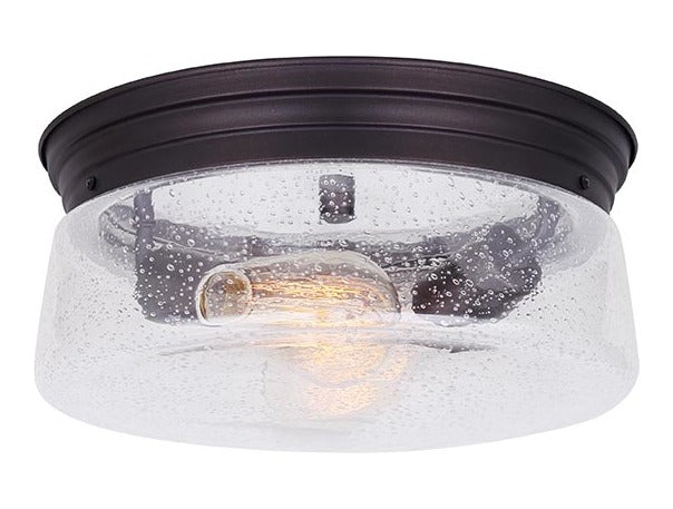 Mill  2 Lt Flush Mount Seeded Glass 60W Type A 12In. (W) X 6& by Canarm