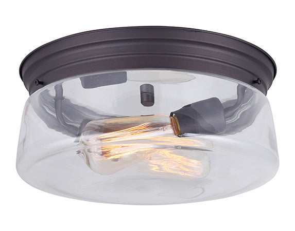 Albany  2 Lt Flush Mount Clear Glass 60W Type A 12In. W X 6&# by Canarm