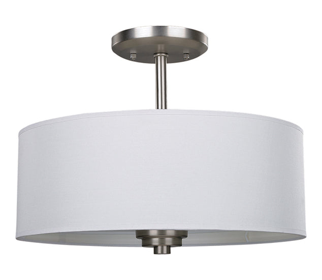 3 Lt Semi-Flush White Fabric 60W Type A by Canarm