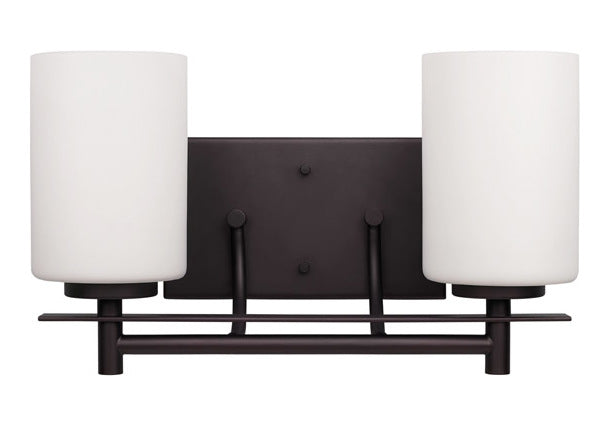 2 Lt Vanity Flat Opal Glass 100W Type A 14In. W X 8 by Canarm
