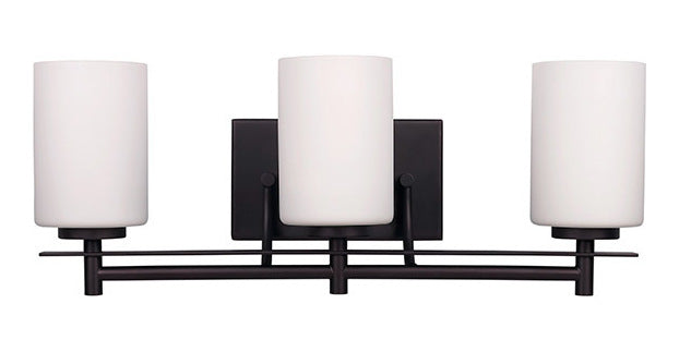 3 Lt Vanity Flat Opal Glass 100W Type A 21In. W X 8 by Canarm