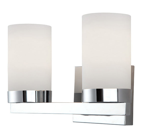 2 Lt Vanity Flat Opal Glass 100W Type A 14In. W X 8In. by Canarm