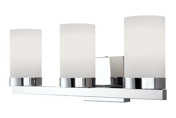 3 Lt Vanity Flat Opal Glass 100W Type A 23In. W X 8In. by Canarm