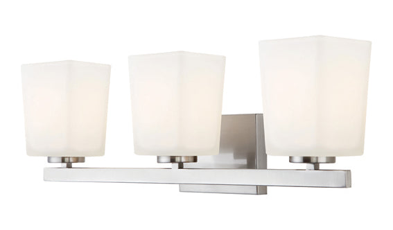 3 Lt Vanity Flat Opal Glass 100W Type A 23 1/4In. X 8 by Canarm