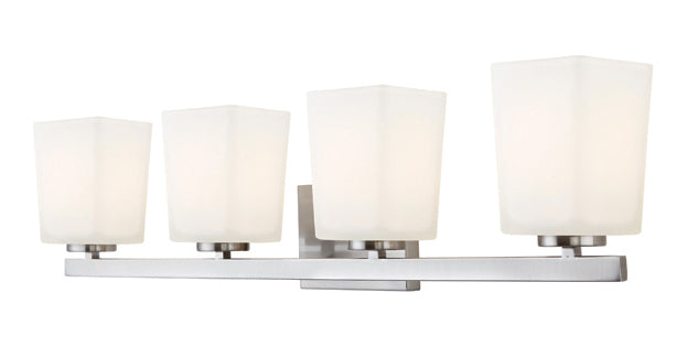 4 Lt Vanity Flat Opal Glass 100W Type A 31In. X 8" by Canarm