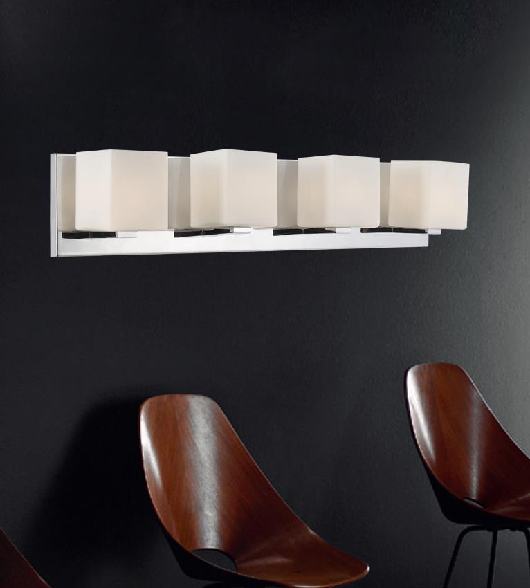 4 Light Wall Sconce With Satin Nickel Finish by CWI Lighting