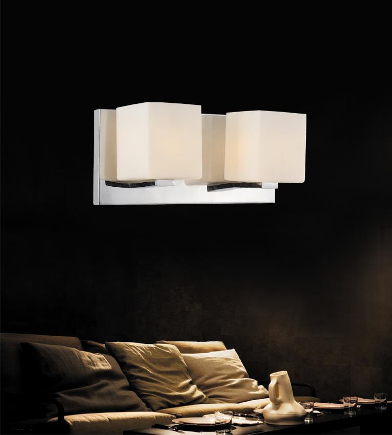 2 Light Wall Sconce With Satin Nickel Finish by CWI Lighting