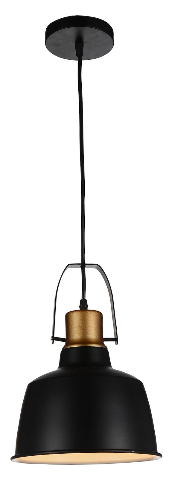 1 Light Mini Pendant With Black Finish by CWI Lighting