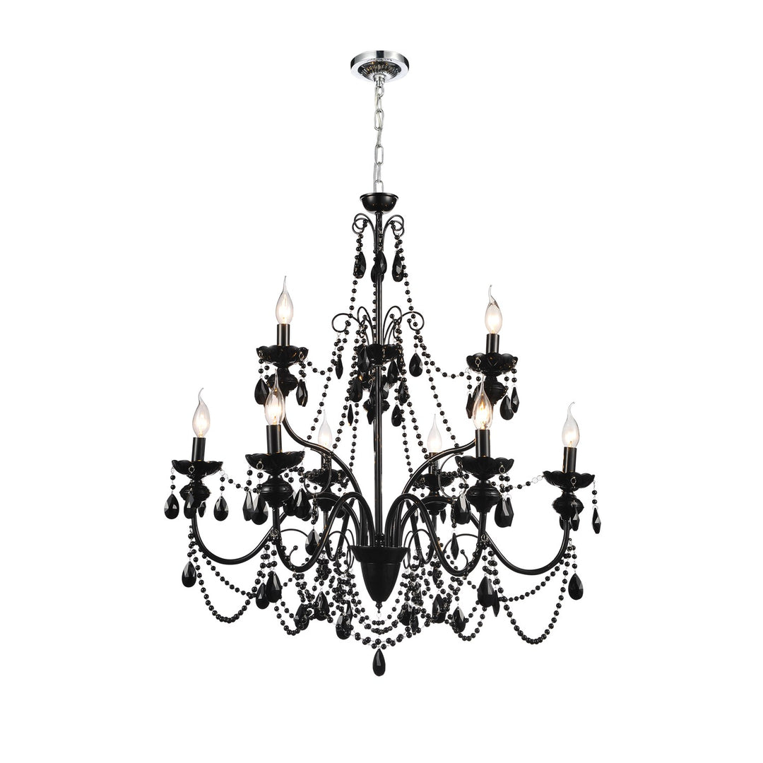 9 Light Up Chandelier With Black Finish by CWI Lighting