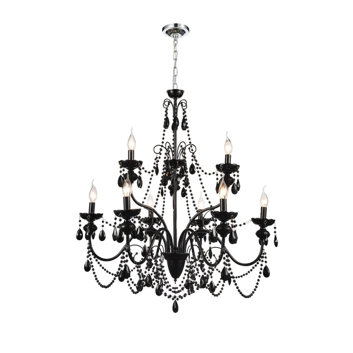 9 Light Up Chandelier With Black Finish by CWI Lighting