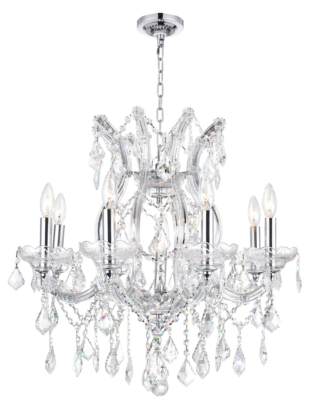 9 Light Up Chandelier With Chrome Finish by CWI Lighting