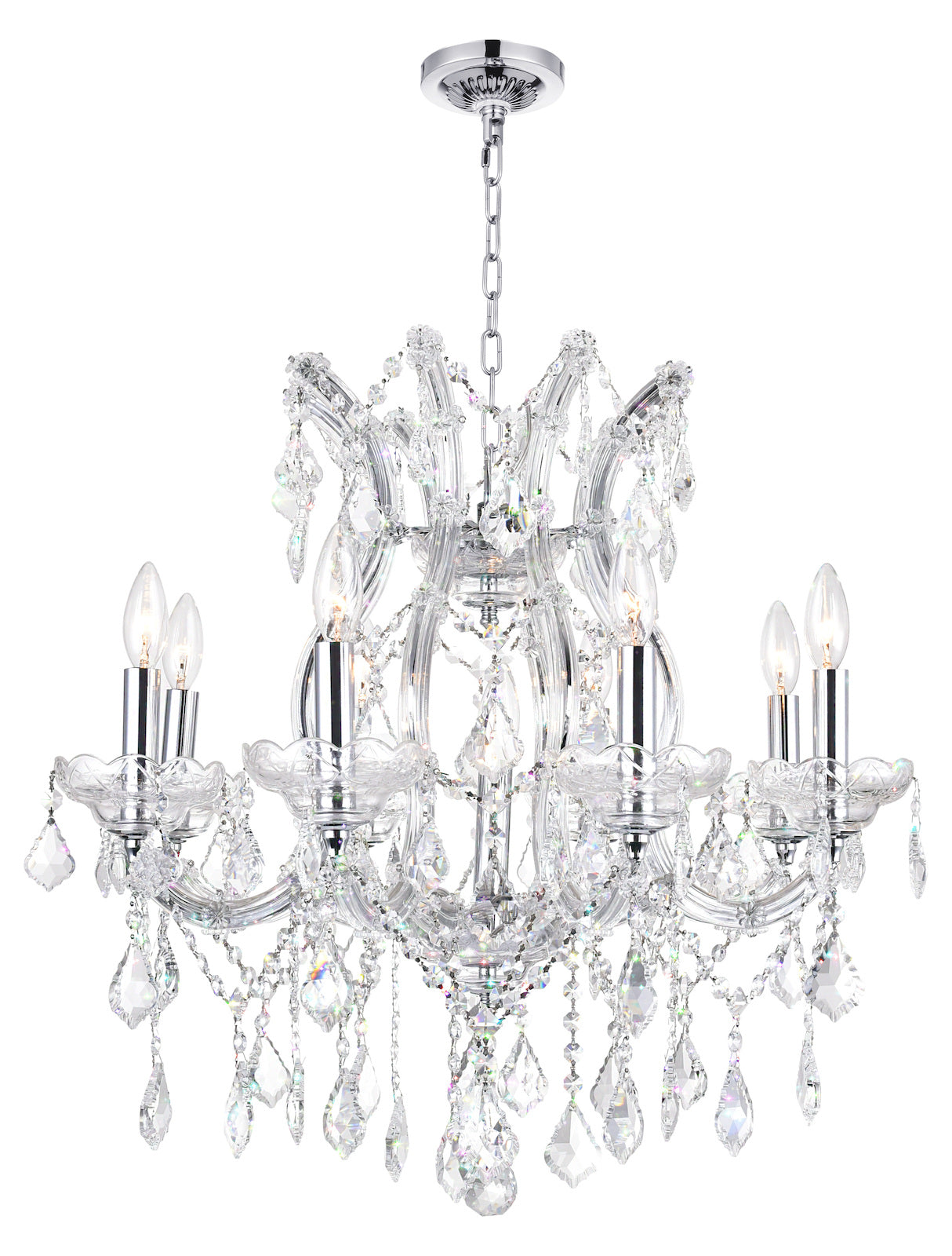 9 Light Up Chandelier With Chrome Finish by CWI Lighting