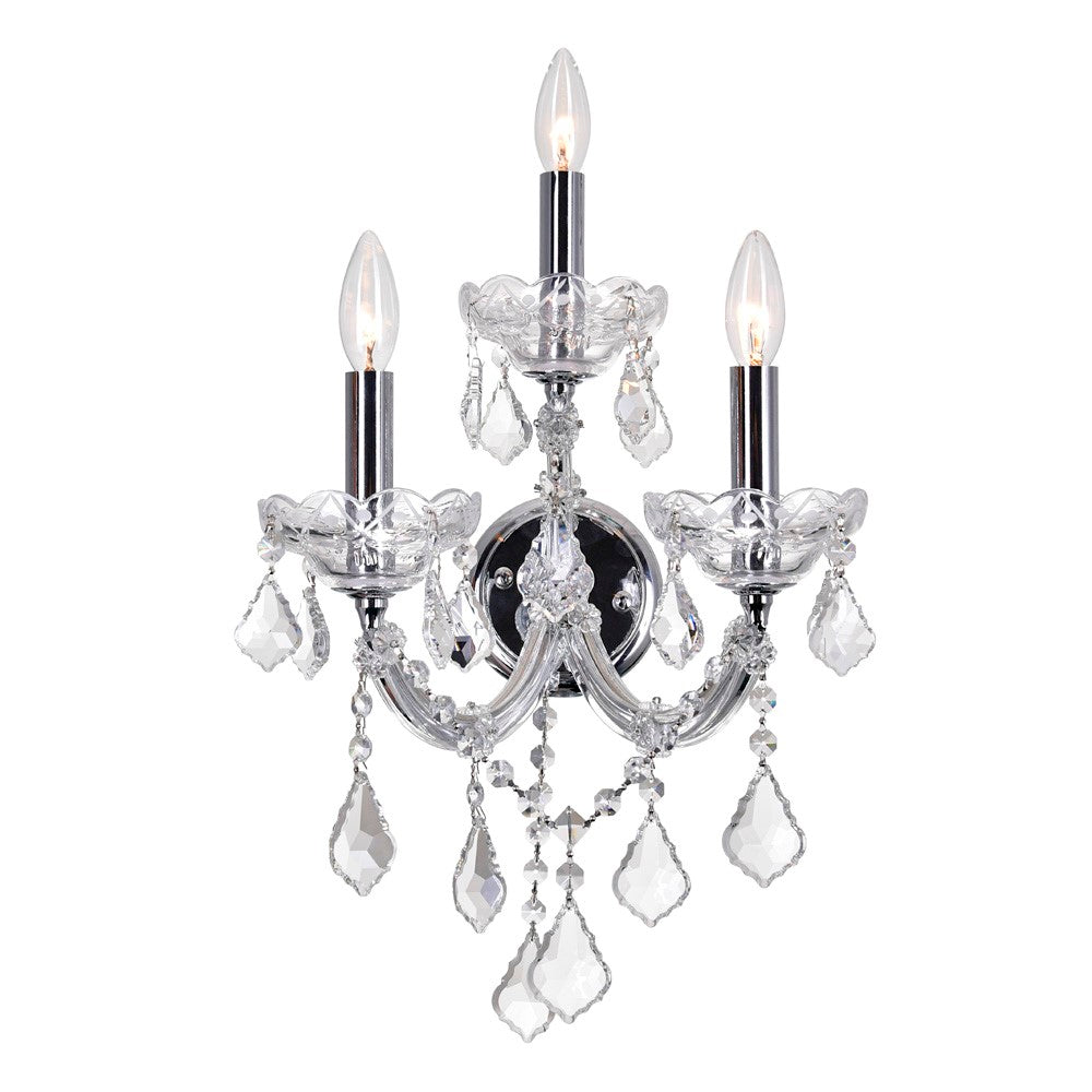 3 Light Wall Sconce With Chrome Finish by CWI Lighting