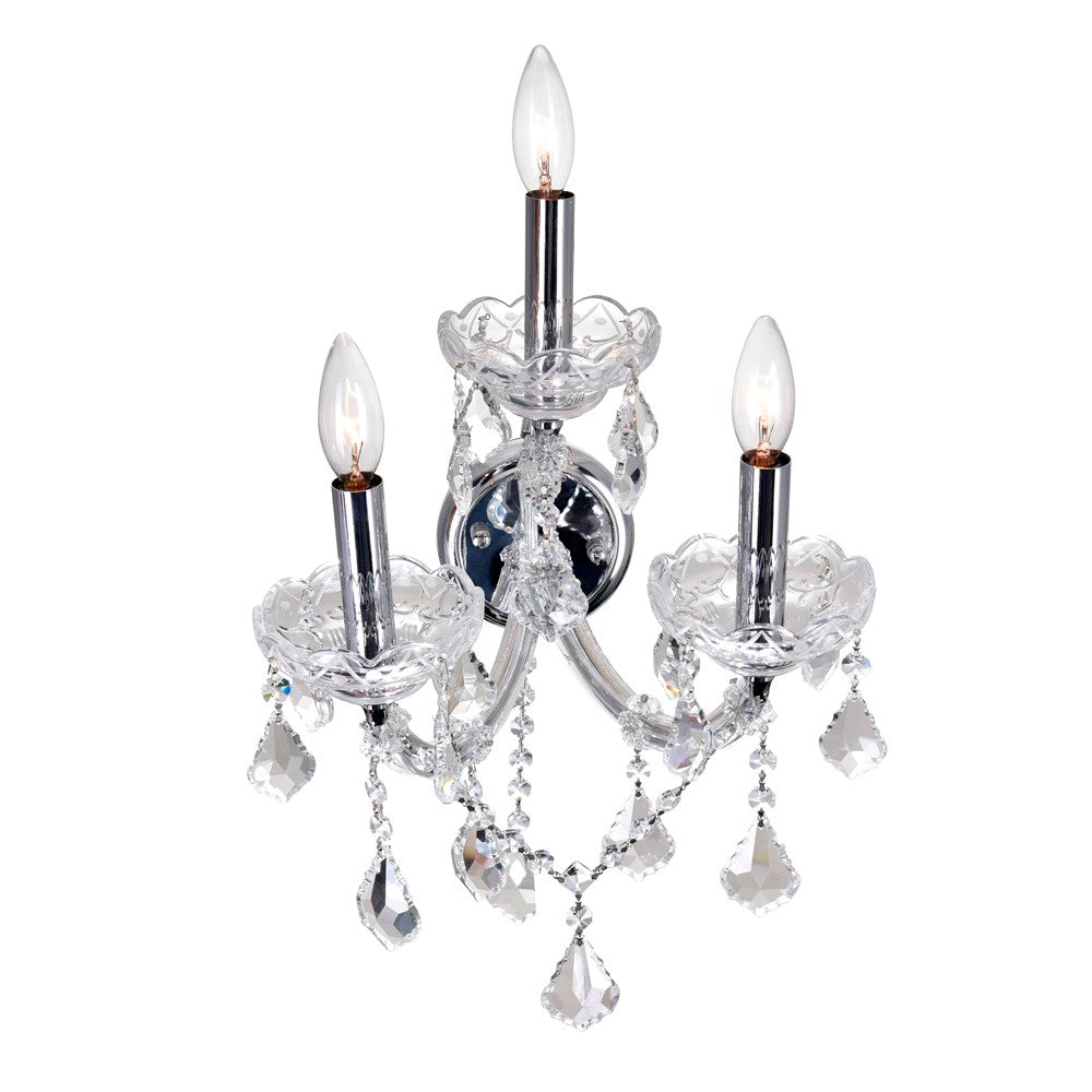 3 Light Wall Sconce With Chrome Finish
