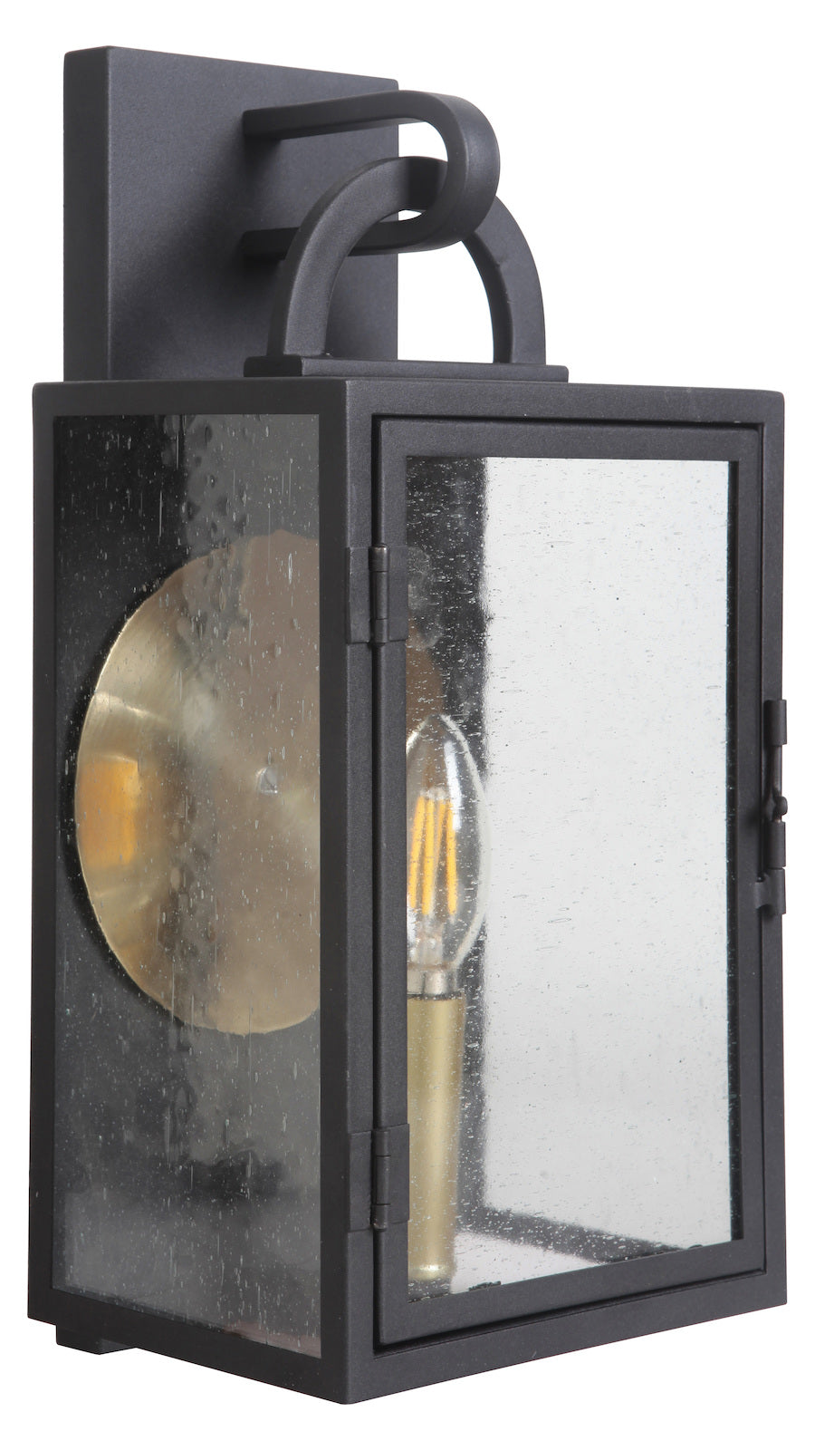 1 Light Small Outdoor Wall Mount in Textured Black