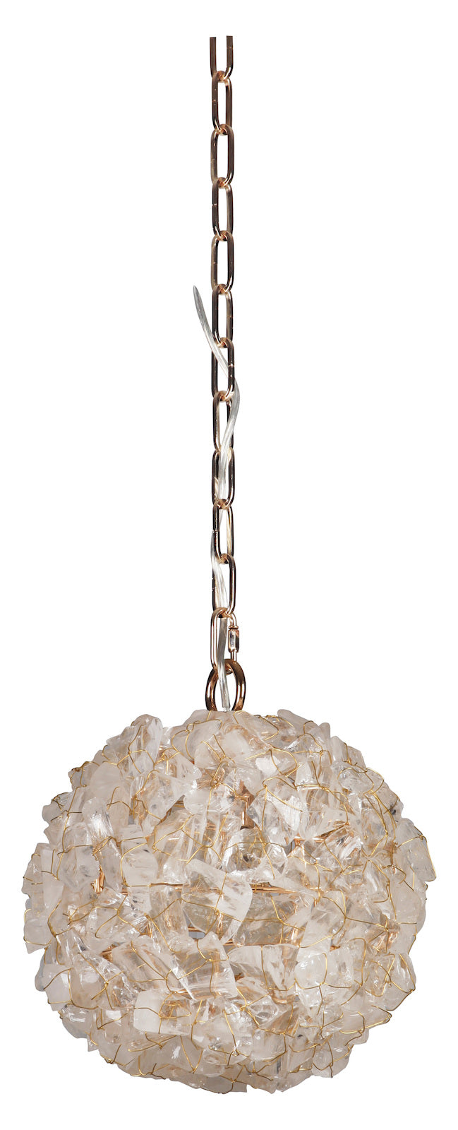 1 Light Medium Pendant in Gilded w/Quartz Crystals by Craftmade