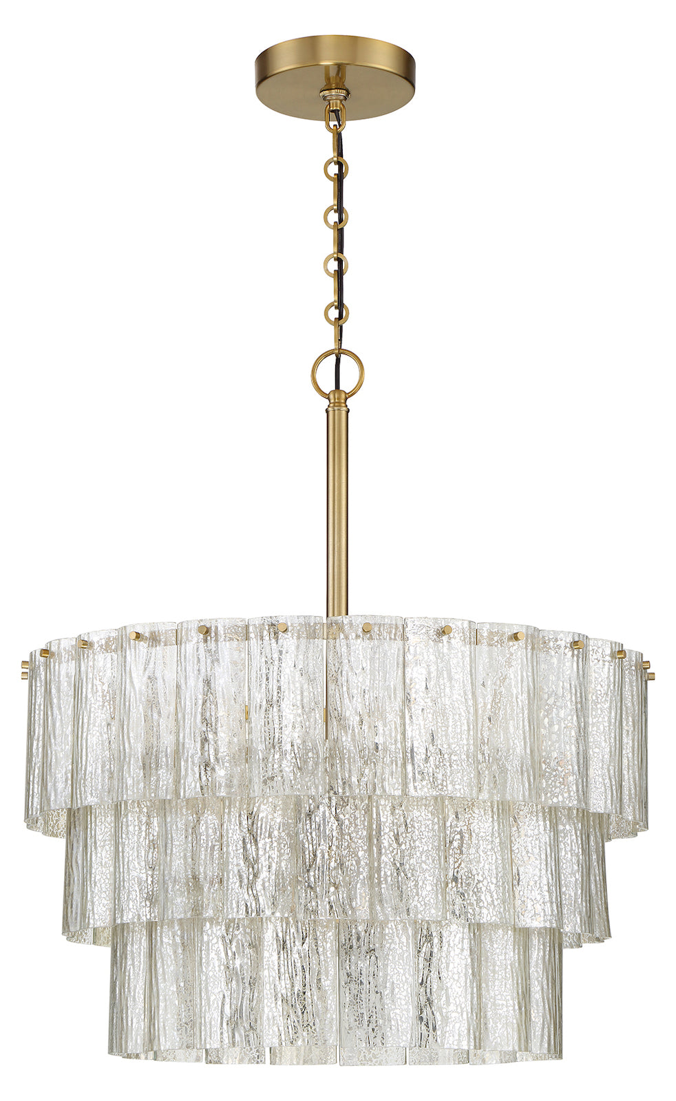 9 Light Pendant in Satin Brass