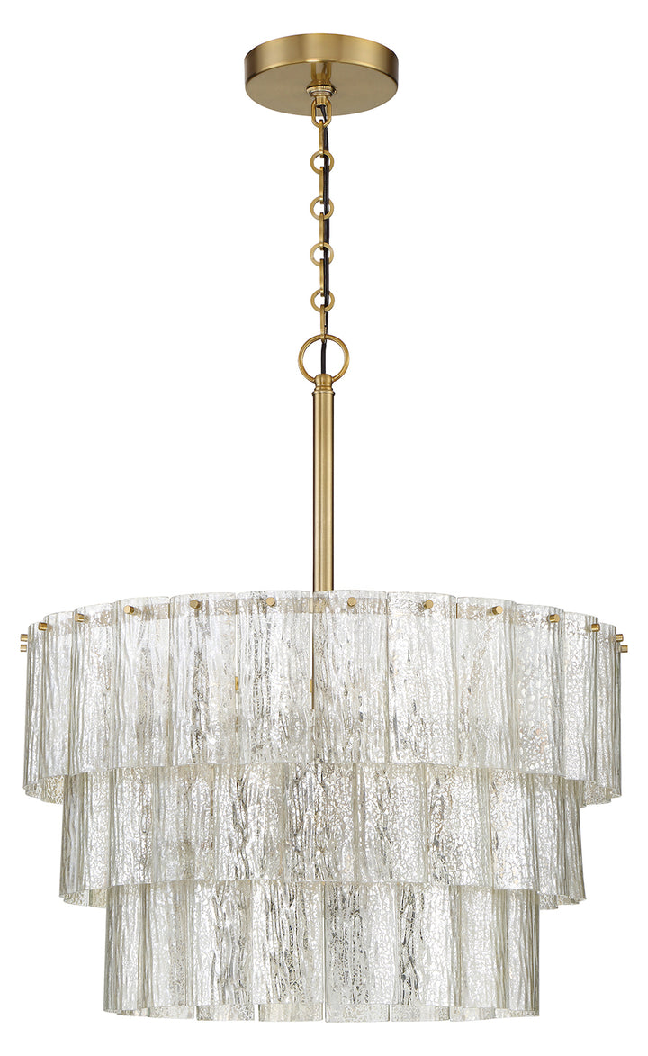 9 Light Pendant in Satin Brass
