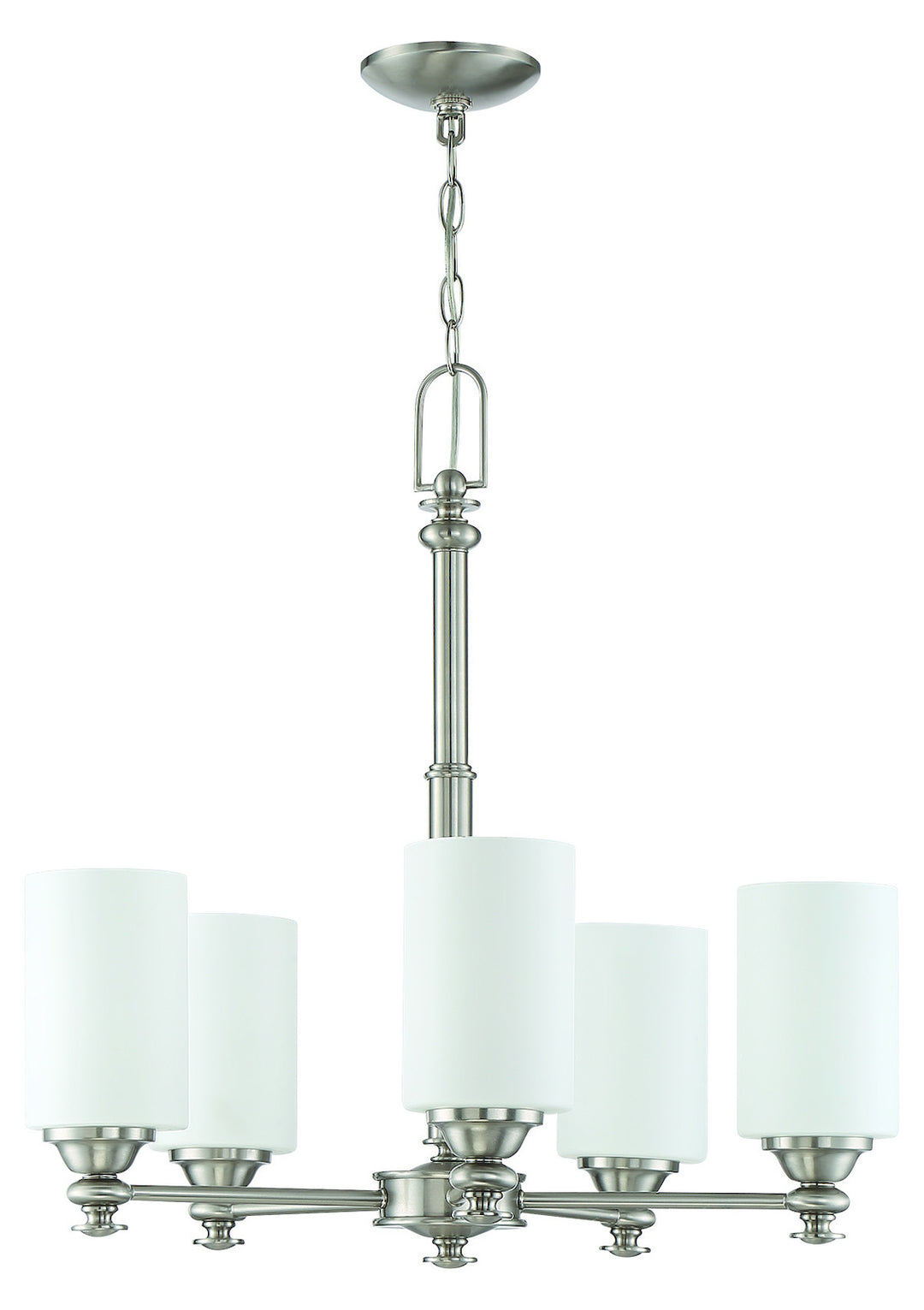 5 Light Chandelier in Brushed Polished Nickel