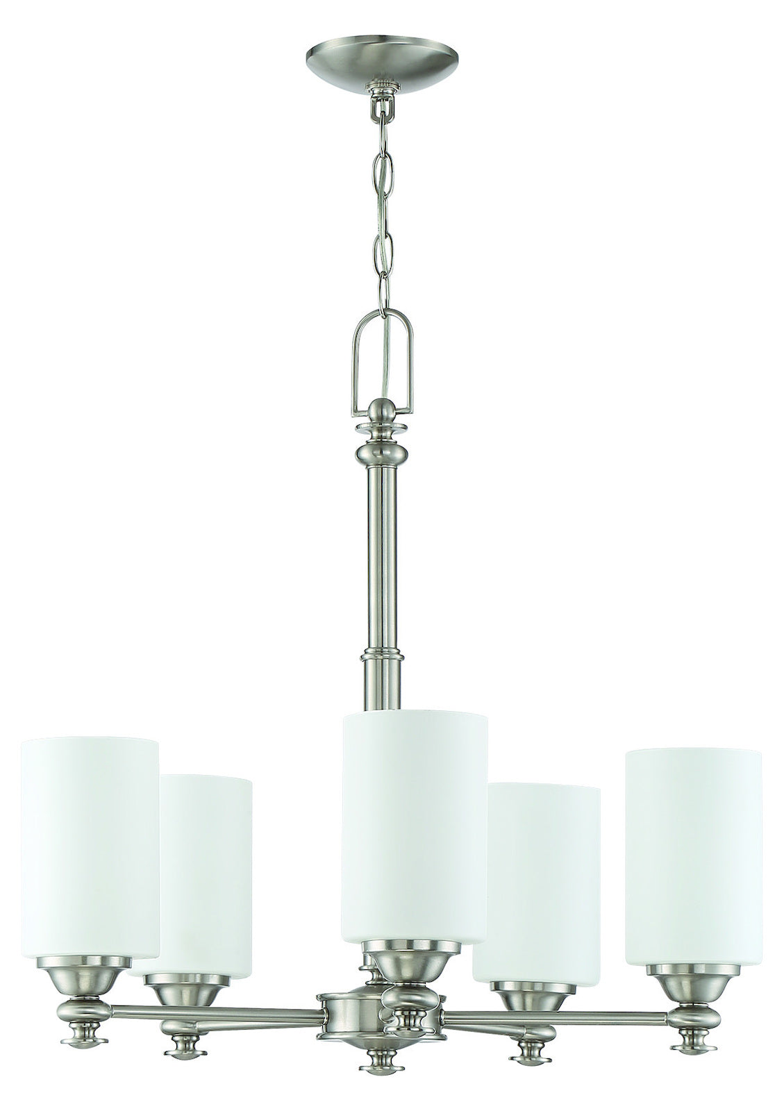 5 Light Chandelier in Brushed Polished Nickel