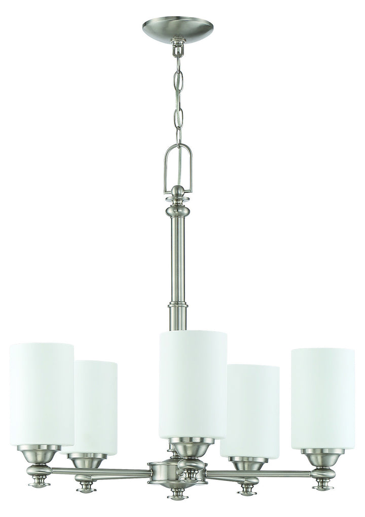 5 Light Chandelier in Brushed Polished Nickel
