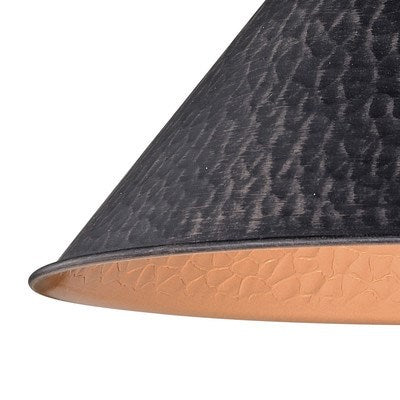 10-in Outdoor Pendant Light Aged Iron and Light Gold