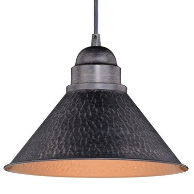 10-in Outdoor Pendant Light Aged Iron and Light Gold
